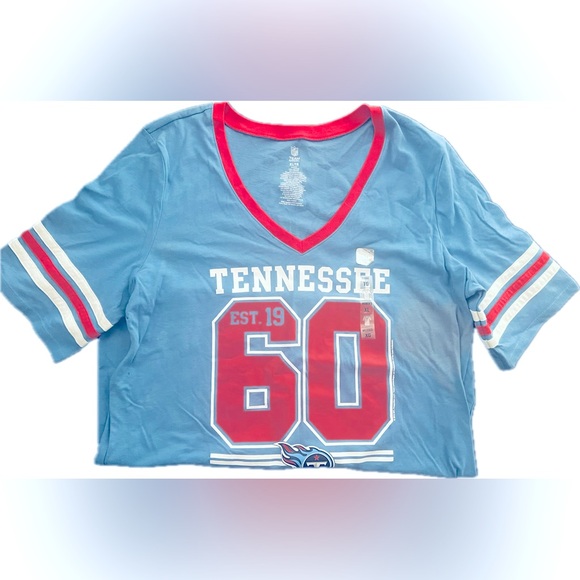 Official NFL Vintage Style TENNESSEE TITANS V-Neck Tee - Picture 1 of 2